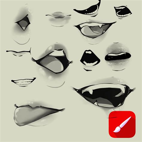 draw anime mouths|anime mouth expression drawing.